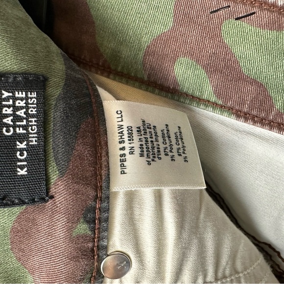 Veronica Beard Jeans Carly Kick Flare Secret Skinny Pockets Green Camo 26/2 NWT - Picture 8 of 10